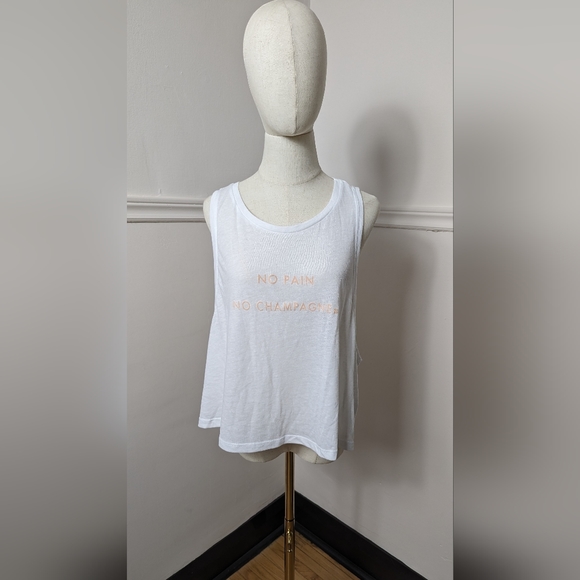 Sweaty Betty Crop Top, No Pain No Champagne White Size XL - Picture 7 of 7